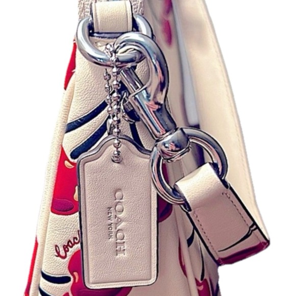 🍒COACH Cherry Print Teri 2-way Shoulder Bag in Silver Chalk Multi MSRP $398🍒 - Picture 7 of 10